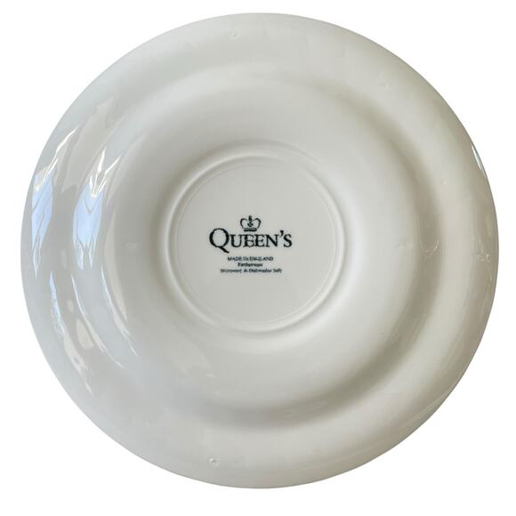 Queen's FINLANDIA Blue & White Floral Salad Plates 8in Set of 4 England NEW - Picture 8 of 16